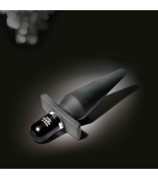 Anal plug with vibration Fifty Shades of Grey, silicone, black, 14 x 3.2 cm - 4 - notaboo.es