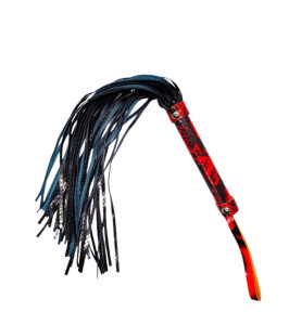 Snakeskin embossed flogger, red and black, 46 cm - notaboo.es