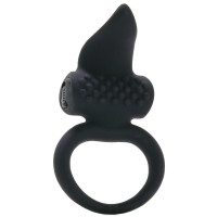 Anillo de erección con vibración y relieve Adrien Lastic, negro, 2,7 cm