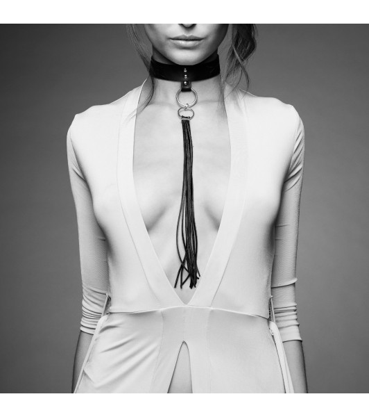 Bijoux Indiscrets Maze long tassel collar, eco leather, black, 27-41 cm - 5 - notaboo.es