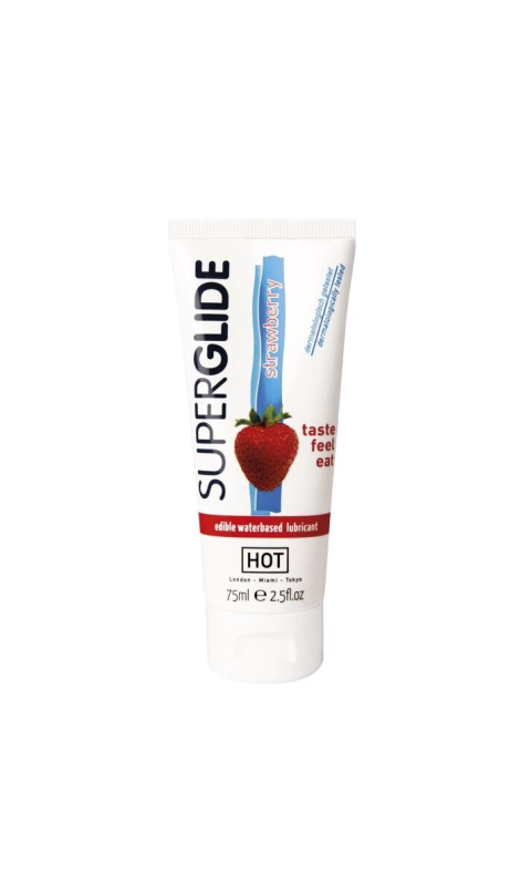 <p>lubricant waterbased edible HOT Superglide Strawberry, 75 ml<br></p>