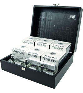 Set de perfume con feromonas para mujer HOT caja de madera, 6 frascos de 30 ml - notaboo.es