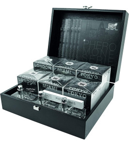 Perfume set with pheromones for men HOT wooden box, 6 bottles of 30 ml - notaboo.es