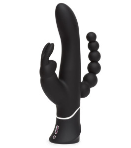 Vibrator with anal stimulation Happy Rabbit Triple black 25.4 x 4.3 cm - notaboo.es
