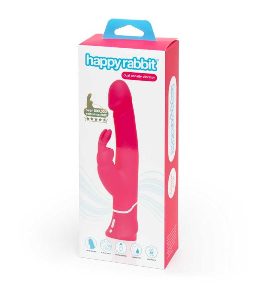 Conejo vibrador en relieve Happy Rabbit rosa, 24 x 4 cm - 3 - notaboo.es