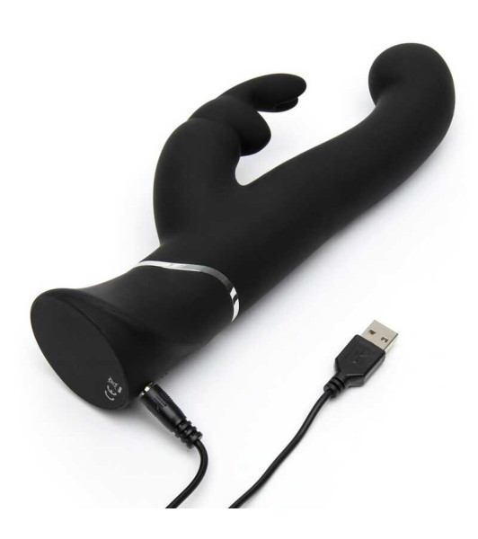 Conejo vibrador Happy Rabbit negro, 24 x 4 cm - 2 - notaboo.es