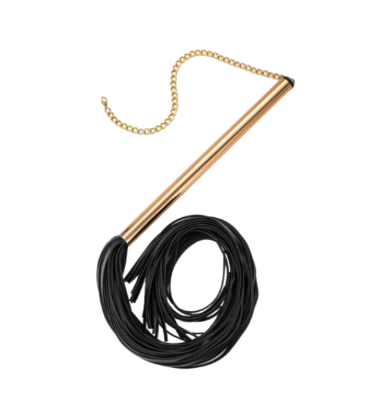 Scourge with golden handle Roomfun black, 75 cm - 1 - notaboo.es