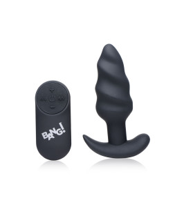 Vibrated anal plug ¡Bang! with remote control, black - notaboo.es