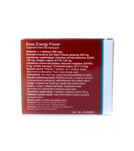 Boss Energy Power B 2 capsules for potency enhancement - 2 - notaboo.es