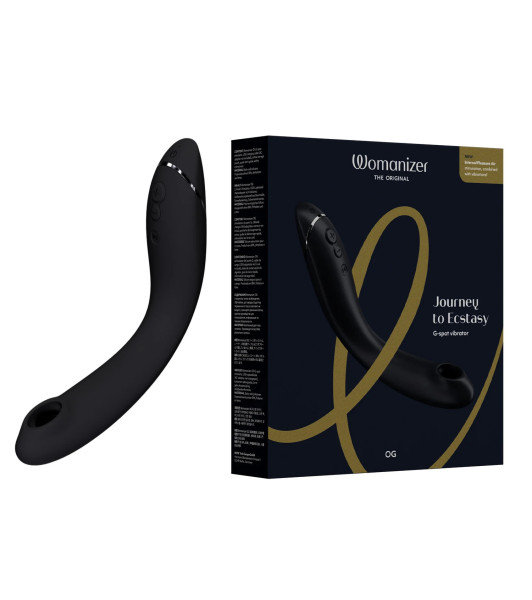 G-spot vibrator Womanizer OG Dark Gray with wave stimulation, black, 17.6 x 3.9 cm - notaboo.es