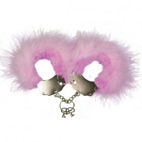Metal handcuffs Adrien Lastic with pink feathers