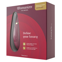 Non-contact clitoral stimulator Womanizer Premium 2, burgundy