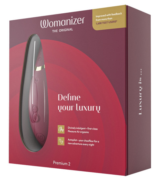 Estimulador de clítoris sin contacto Womanizer Premium 2, burdeos - notaboo.es