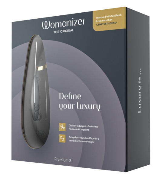 Non-contact clitoral stimulator Womanizer Premium 2, black - notaboo.es