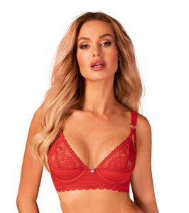 Sexy Obsessive Belovya bra, XS/S, with lace, with boning, red - notaboo.es