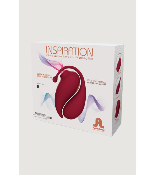 Kit de estimulación Inspiration Adrien Lastic huevo vaginal y estimulador de clítoris al vacío, burdeos - 9 - notaboo.es