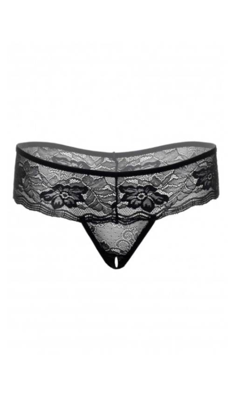 <p>Lace thong with intimate access<br></p>