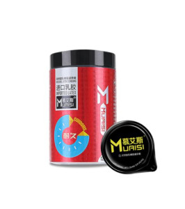 Preservativos estriados de látex natural Muaisi 0,02 mm precio para 1 ud paquete rojo - notaboo.es