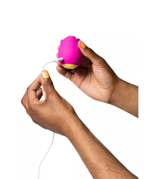 Estimulador de clítoris Romp Rose Vacuum en forma de rosa, rosa - 4 - notaboo.es