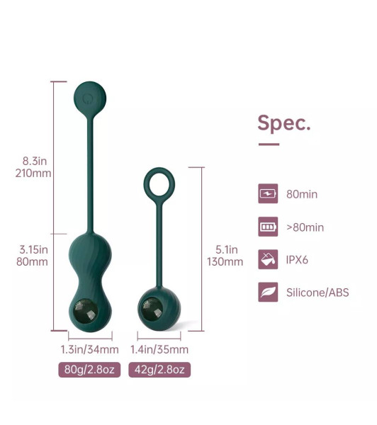 Magic Motion -Crystal Duo Smart Kegel Vibrator with Weight Set - 3 - notaboo.es