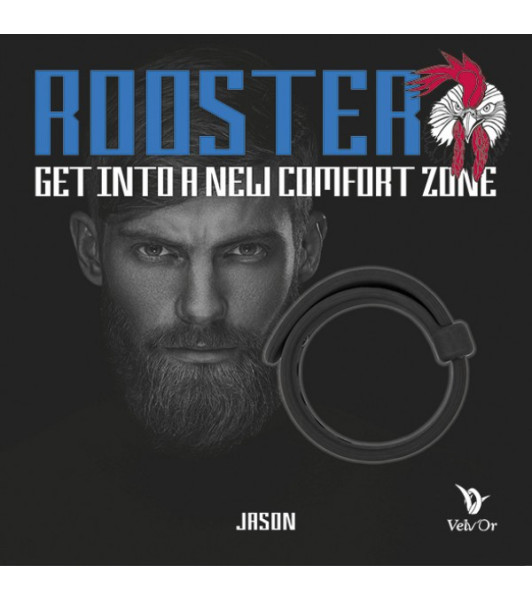 Velv'Or Rooster Jason Size Adjustable Firm Strap Design Cock Ring Black - 5 - notaboo.es