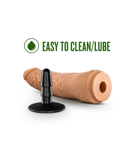 Lock On Hexanite 7.5 Inch Dildo With Suction Cup Adapter Mocha - 5 - notaboo.es