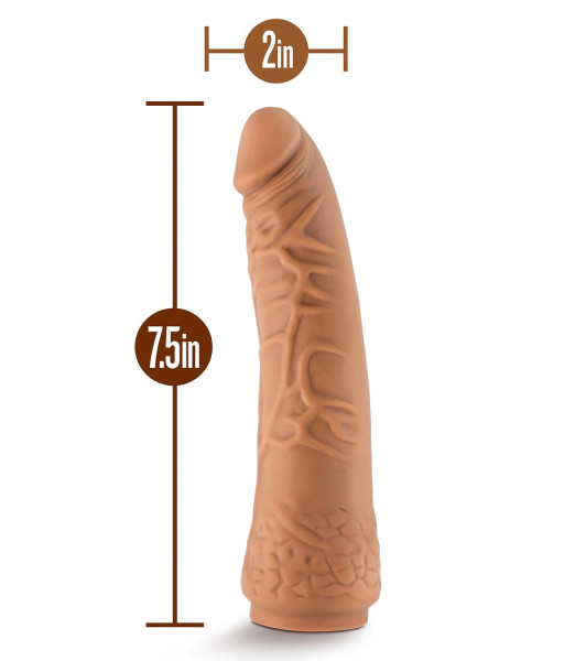 Lock On Hexanite 7.5 Inch Dildo With Suction Cup Adapter Mocha - 6 - notaboo.es