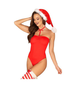 Erotic Miss Santa costume Obsessive 4-piece, red and white, S/M - notaboo.es