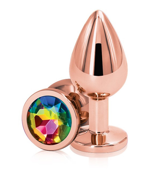 Anal plug S with NS Novelties crystal, gold, 7 x 3.2 cm - notaboo.es
