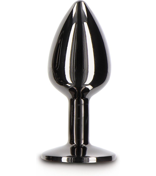 Plug anal con cristal, S, Taboom, metal, negro, 7,2 x 2,7 cm - 2 - notaboo.es