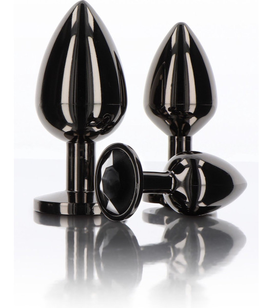 Anal plug with crystal, S, Taboom, metal, black, 7.2 x 2.7 cm - 4 - notaboo.es