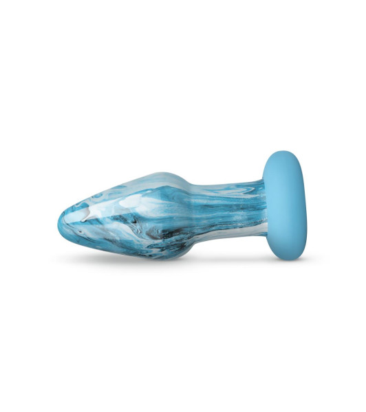 Ocean Gildo plug anal, vidrio, blakitna, 10,8 x 4 cm - 2 - notaboo.es