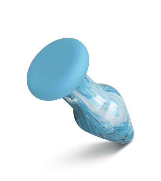 Ocean Gildo anal plug, glass, blakitna, 10.8 x 4 cm - 4 - notaboo.es