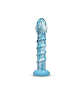 Ocean Gildo anal dildo, glass, blue, 18 x 3.8 cm - notaboo.es