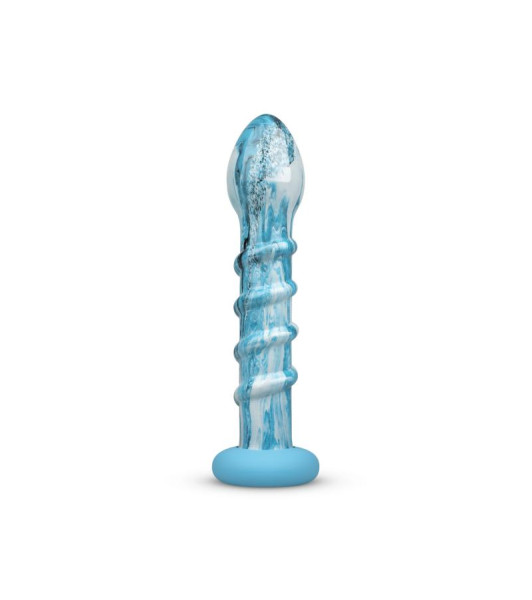 Ocean Gildo anal dildo, glass, blue, 18 x 3.8 cm - notaboo.es
