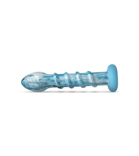 Ocean Gildo anal dildo, glass, blue, 18 x 3.8 cm - 2 - notaboo.es