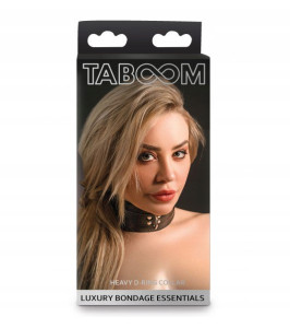 Taboom D-ring collar, vegan leather, black - notaboo.es