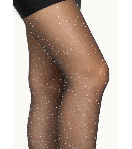 Leg Avenue Petra Medias con Purpurina, Negro, Talla única - 2 - notaboo.es