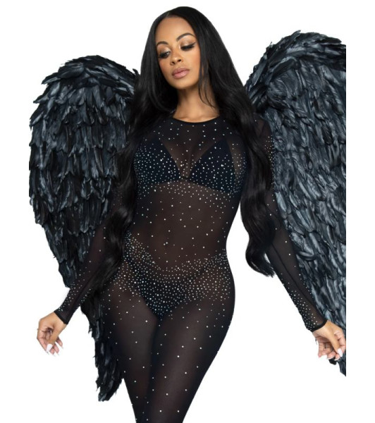 Angel wings made of Leg Avenue feathers, black - 4 - notaboo.es