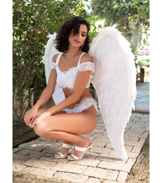 Alas de ángel de plumas Leg Avenue, blancas - 4 - notaboo.es