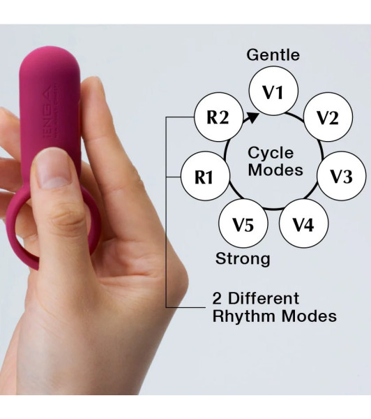 Tenga SVR Erection Ring for Penis with Vibration, red, 1.6 × 3.8 × 9 cm - 6 - notaboo.es