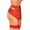 Sexy stocking belt XS/S Obsessive Atenica, lace, red - 1 - notaboo.es