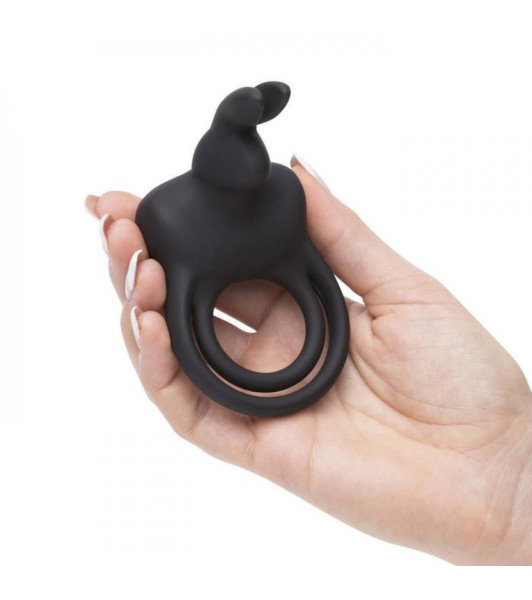 Happy Rabbit Couples Stimulating USB Rechargeable Rabbit Love Ring Black - 4 - notaboo.es