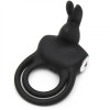 Happy Rabbit Couples Stimulating USB Rechargeable Rabbit Love Ring Black - 1 - notaboo.es