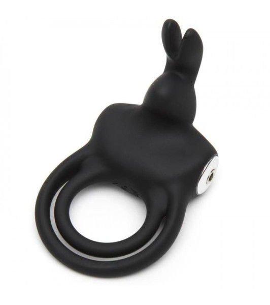Happy Rabbit Couples Stimulating USB Rechargeable Rabbit Love Ring Black - 1 - notaboo.es