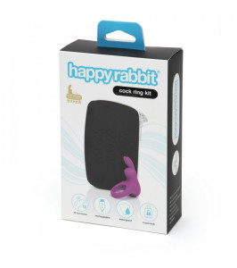 Happy Rabbit erection ring with vibration, with cosmetic bag, purple, 3.2 cm - notaboo.es