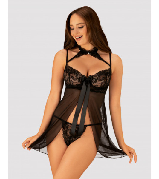 Babydoll con gargantilla de encaje - notaboo.es