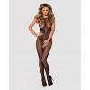 Sexy bodystocking with Obsessive G308 patterns, intimate neckline, black, One Size - 4 - notaboo.es