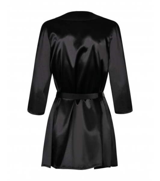 Erotic robe Obsessive Satinia, black, L/XL - 2 - notaboo.es