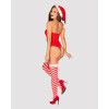 Striped stockings with bows Obsessive red and white, L/XL - 3 - notaboo.es